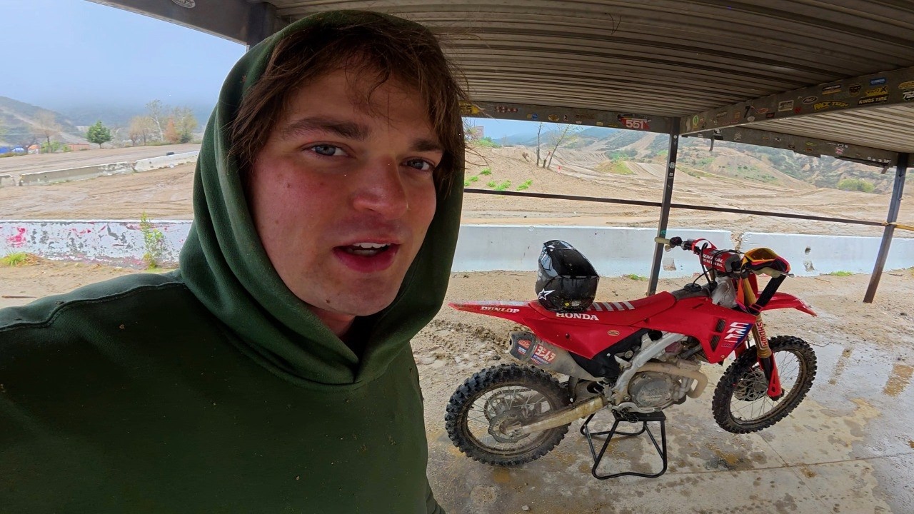 Rainy Day California Mountains on Honda CRF450RWE