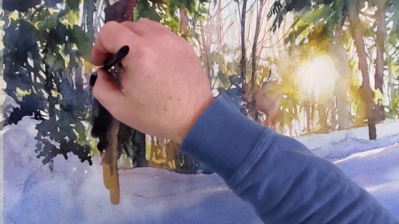 Winter Sunburst - Watercolor demo by Christopher Leeper