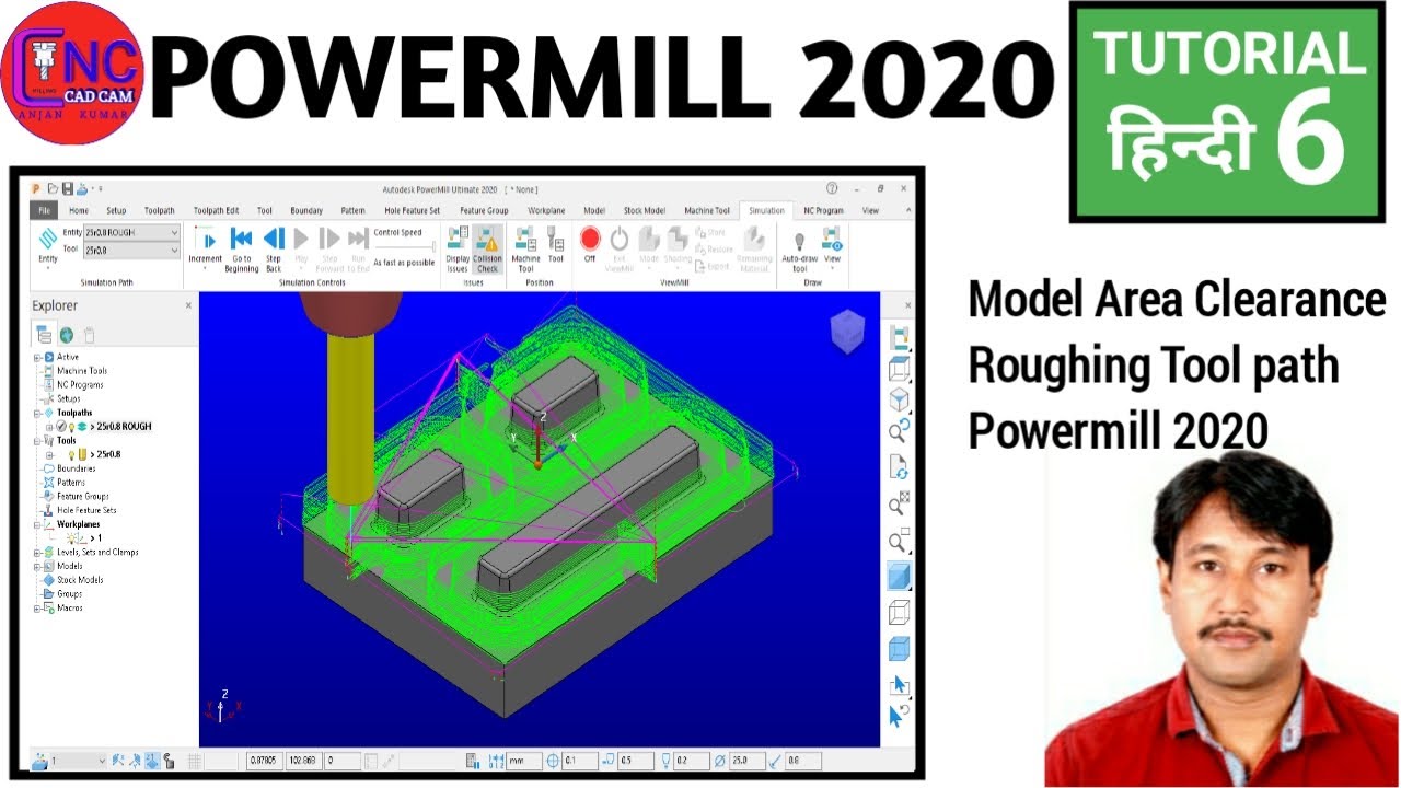Model Area Clearance Roughing Tool Path in Powermill