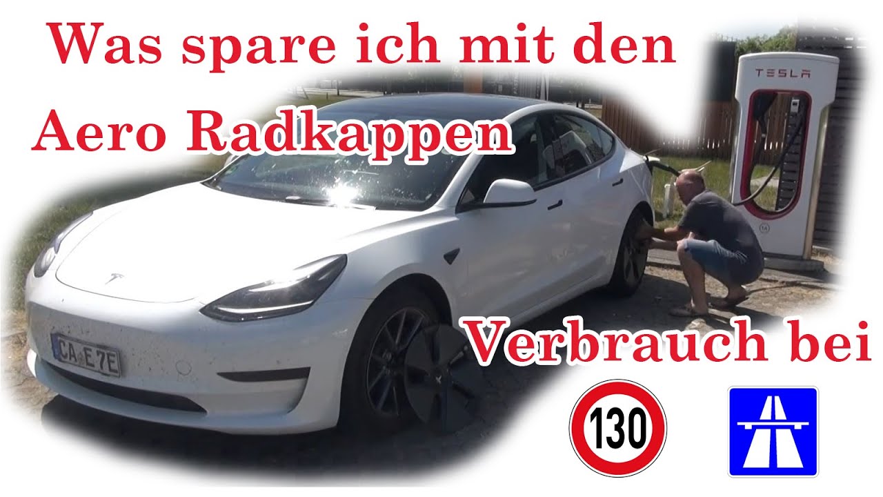 Verbrauchsvergleich mit und ohne Aero-Radkappen Tesla Model 3