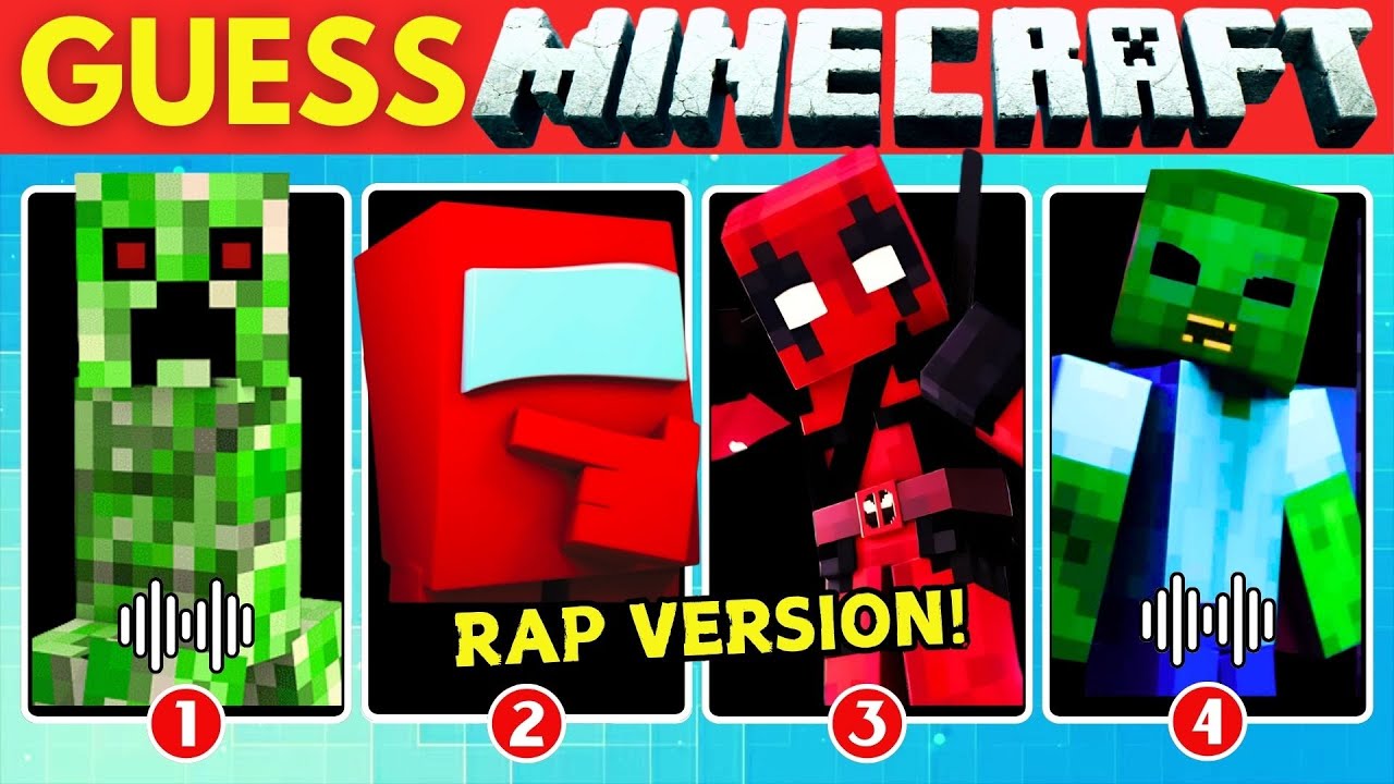 Guess Minecraft Animated Songs and Memes ~ Ultimate Minecraft Movie Quiz | Deadpool, Among Us, FNAF