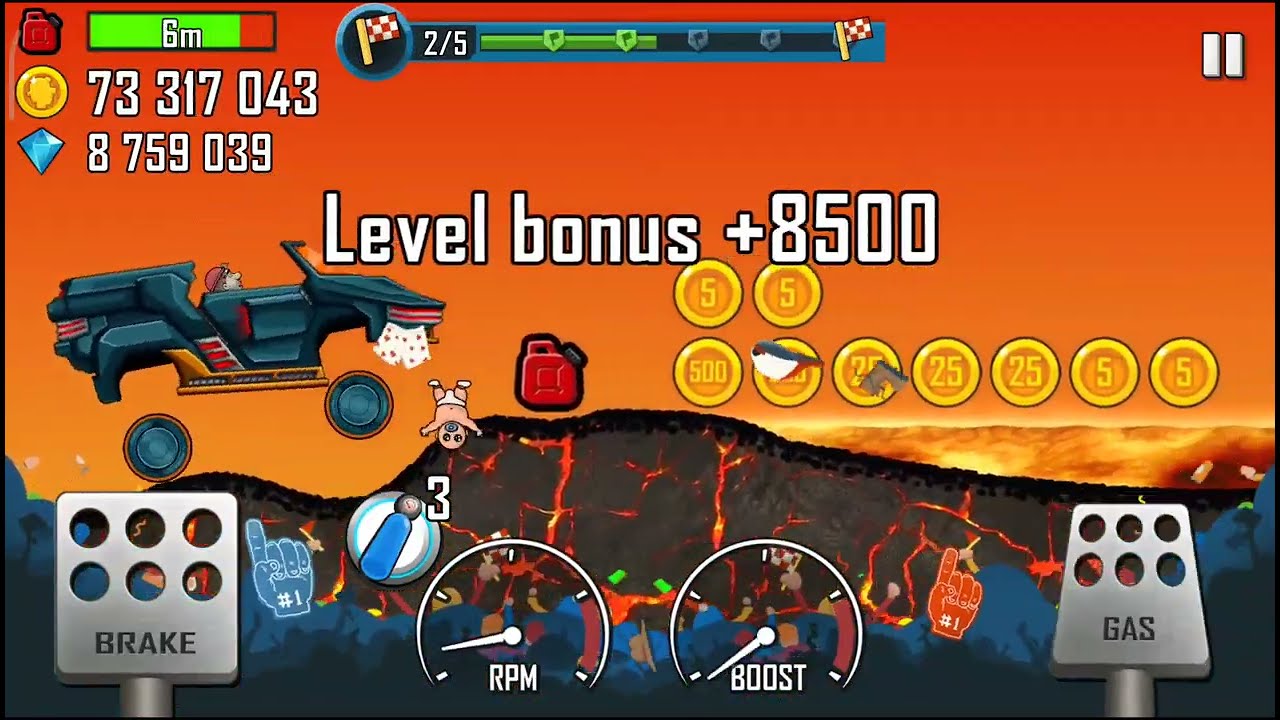 Hill Climb Racing in Volcano Season With Mutant Car Android Gameplay 