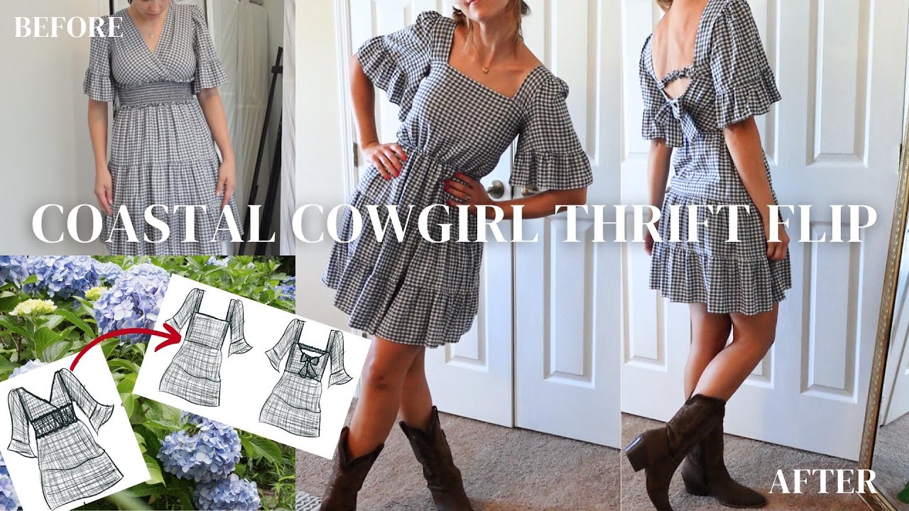 coastal cowgirl dress thrift flip sewing vlog