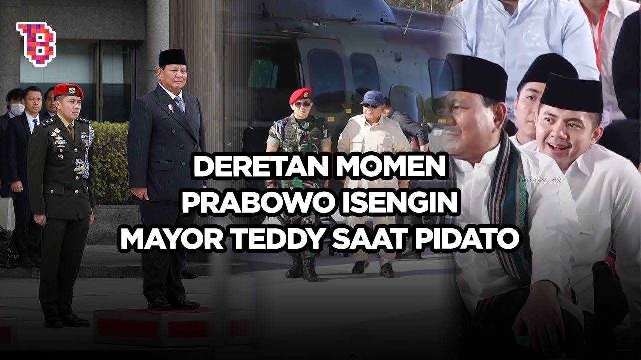 Deretan momen Prabowo roasting Mayor Teddy saat pidato, akrab bak ayah anak