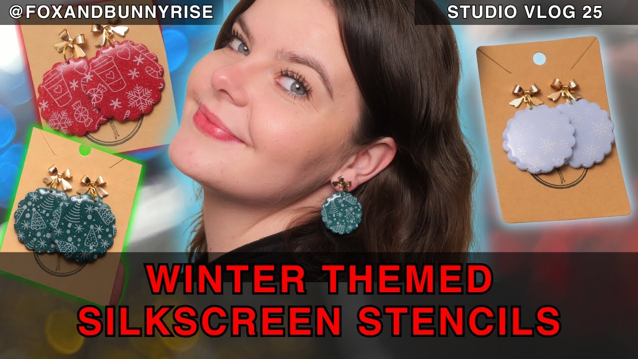 How to Use Silkscreen Stencils | Winter Polymer Clay Dangles (Including Effect Polymer Clay!)