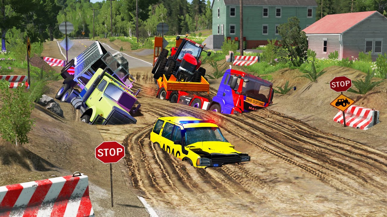 Cars vs Mud Pit #38 | BeamNG.DRIVE