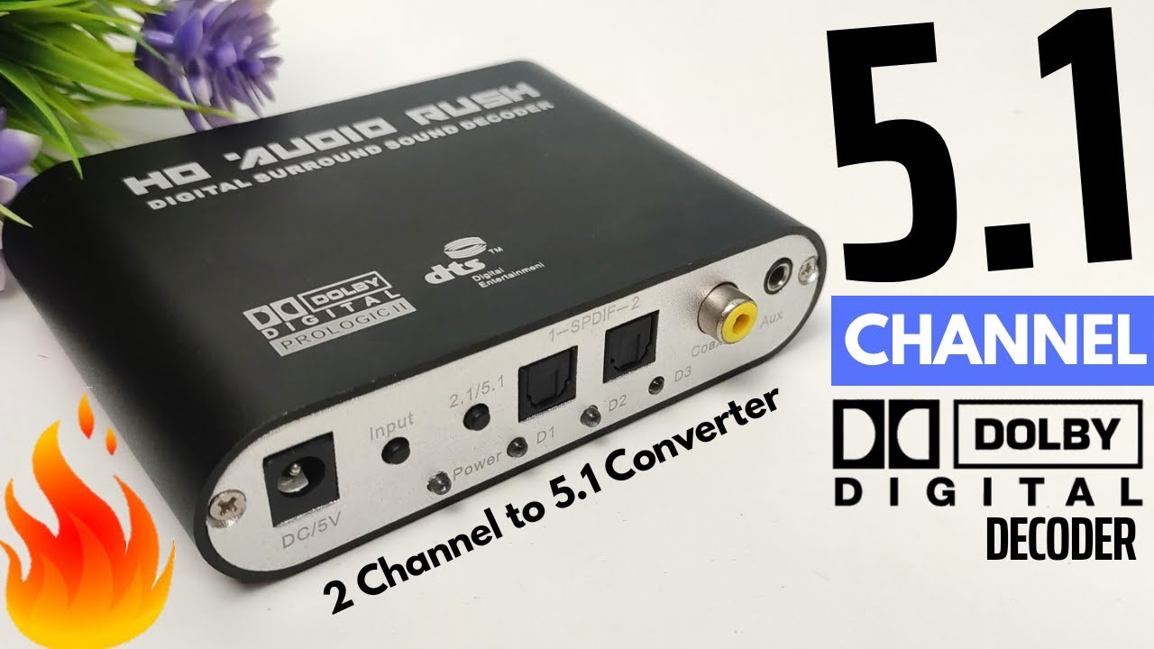 HD Audio Rush - 5.1 Dolby Digital Decoder | TV to Home Theatre Connection