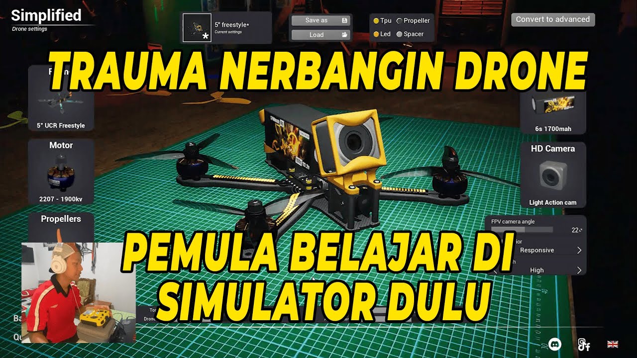 Pemula belajar main Drone FPV Simulator dulu