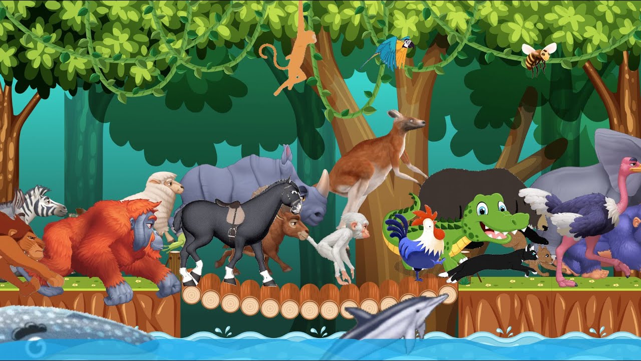 Animal Sounds Song 🐾 Run Roll Jump | ABC Nursery Rhymes for Toddlers | Educational Super Simple Song