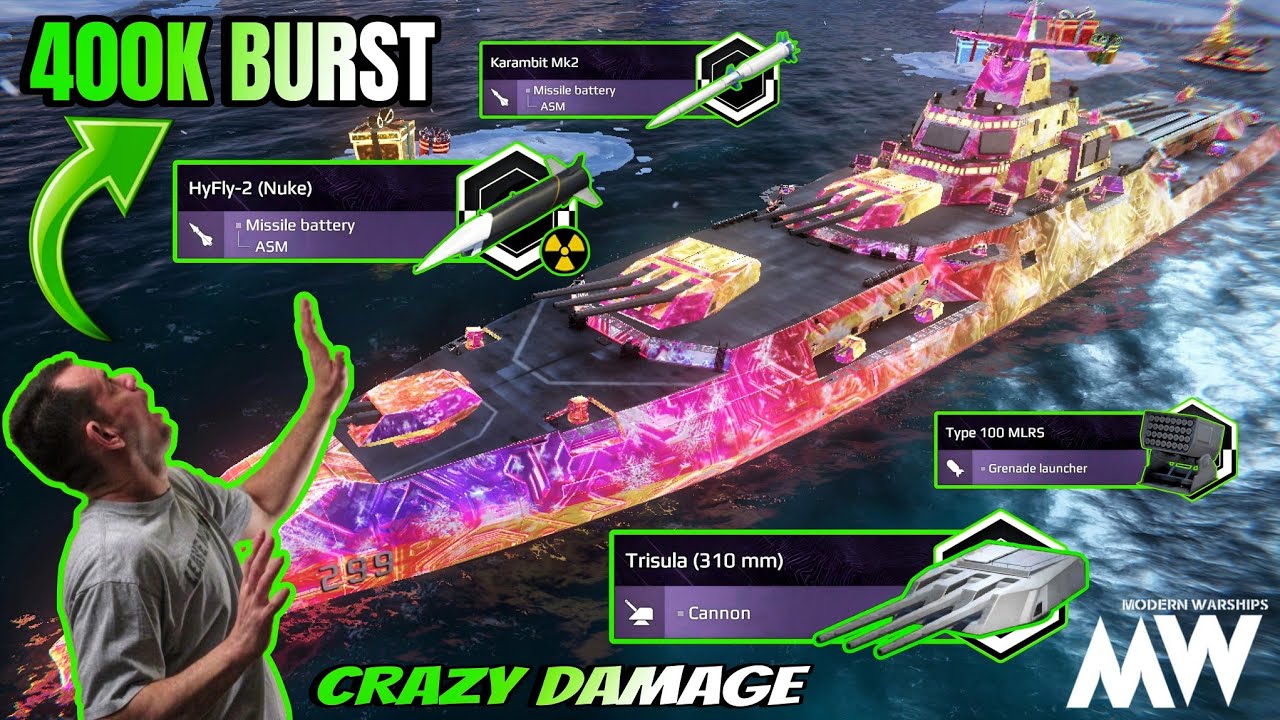 Highest Burst Ship 🔥 KRI NUSANTARA with Hyfly 2 ☠️ Crazy Damage - Modern Warships 