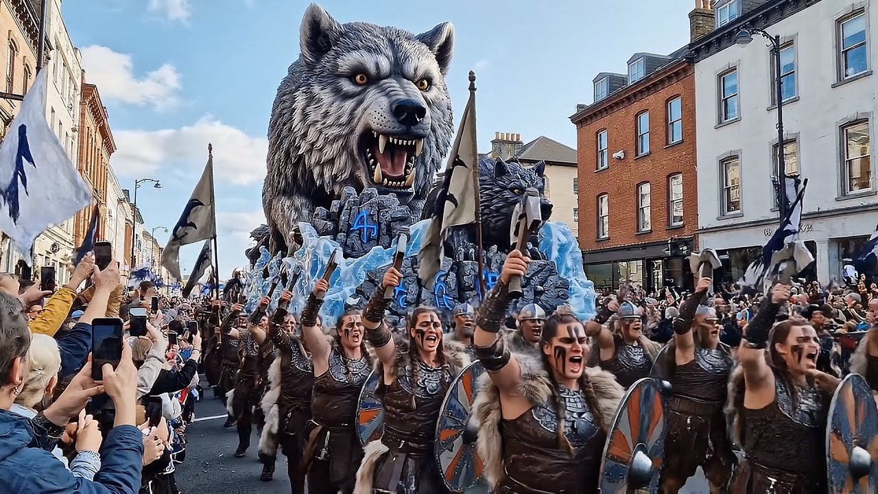 VIKINGS Take Over NEW YORK — Epic Longship Parade Shocks the City (4K)