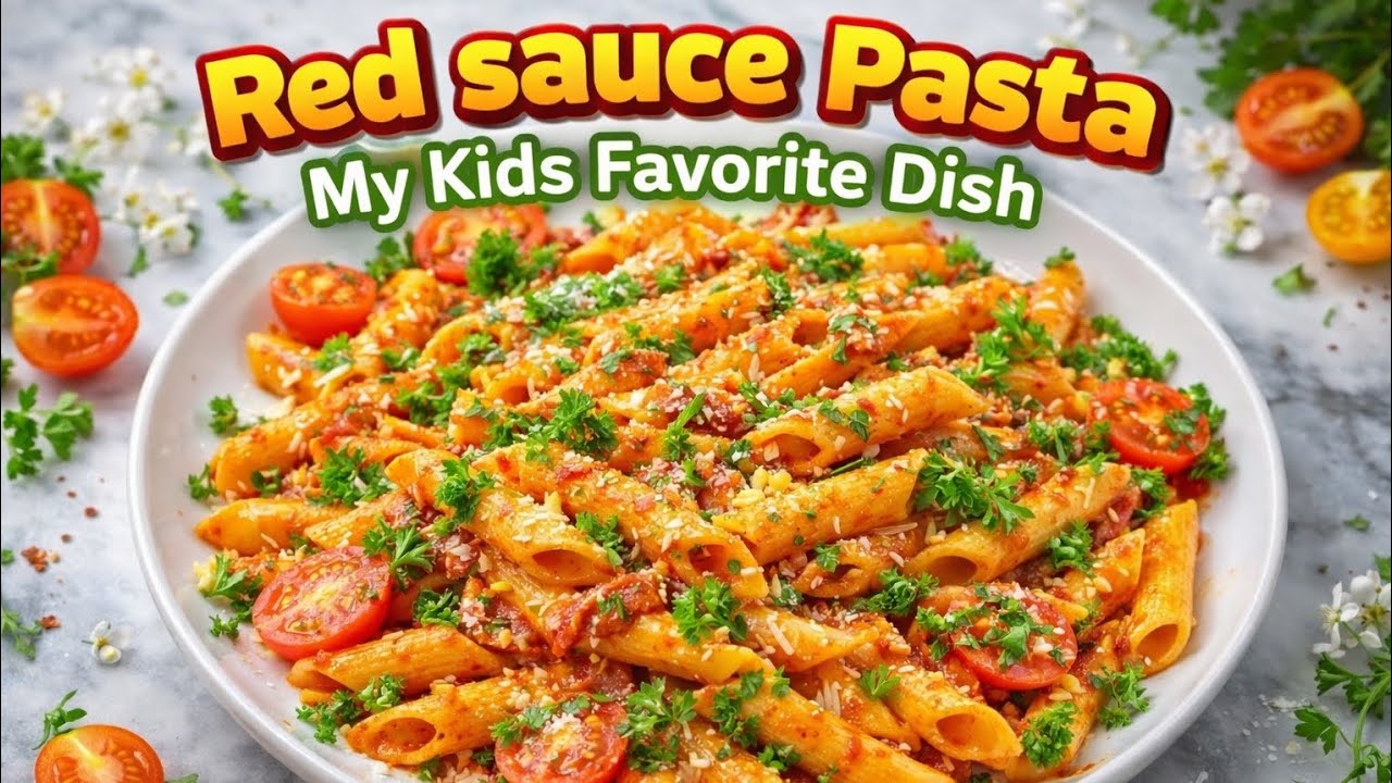 Sehri Special Red Sauce Pasta | Kids Favorite Quick Recipe #Easy#Recipe😋