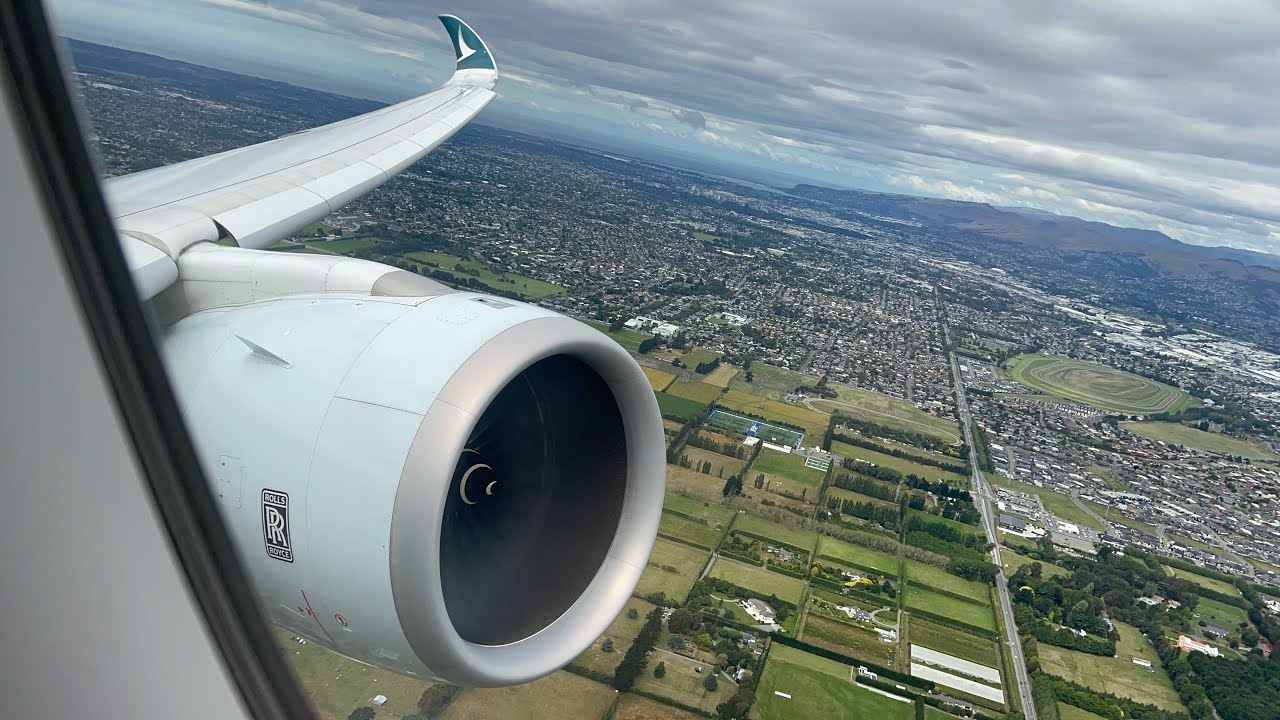 [AMAZING ROAR!] Cathay Pacific A350-1000 Engine Startup & Takeoff from Christchurch Airport