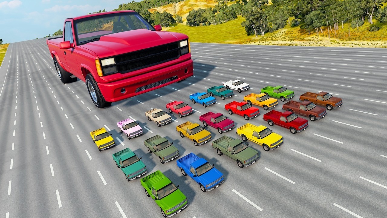 EXTREME Downhill Chases With GIANT Truck! - Complete Destruction (BeamNG Drive)