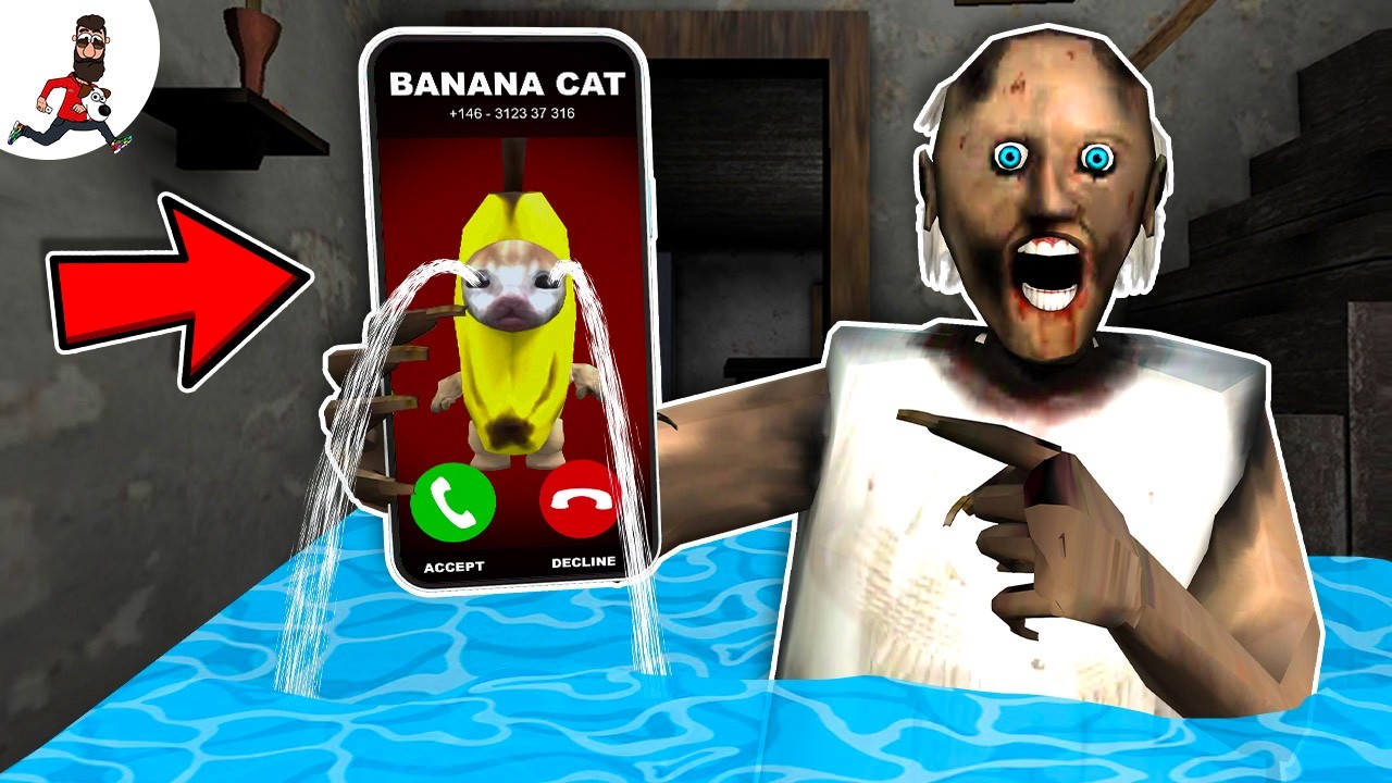 Banana Cat Flood in Granny House ► funny horror game animation