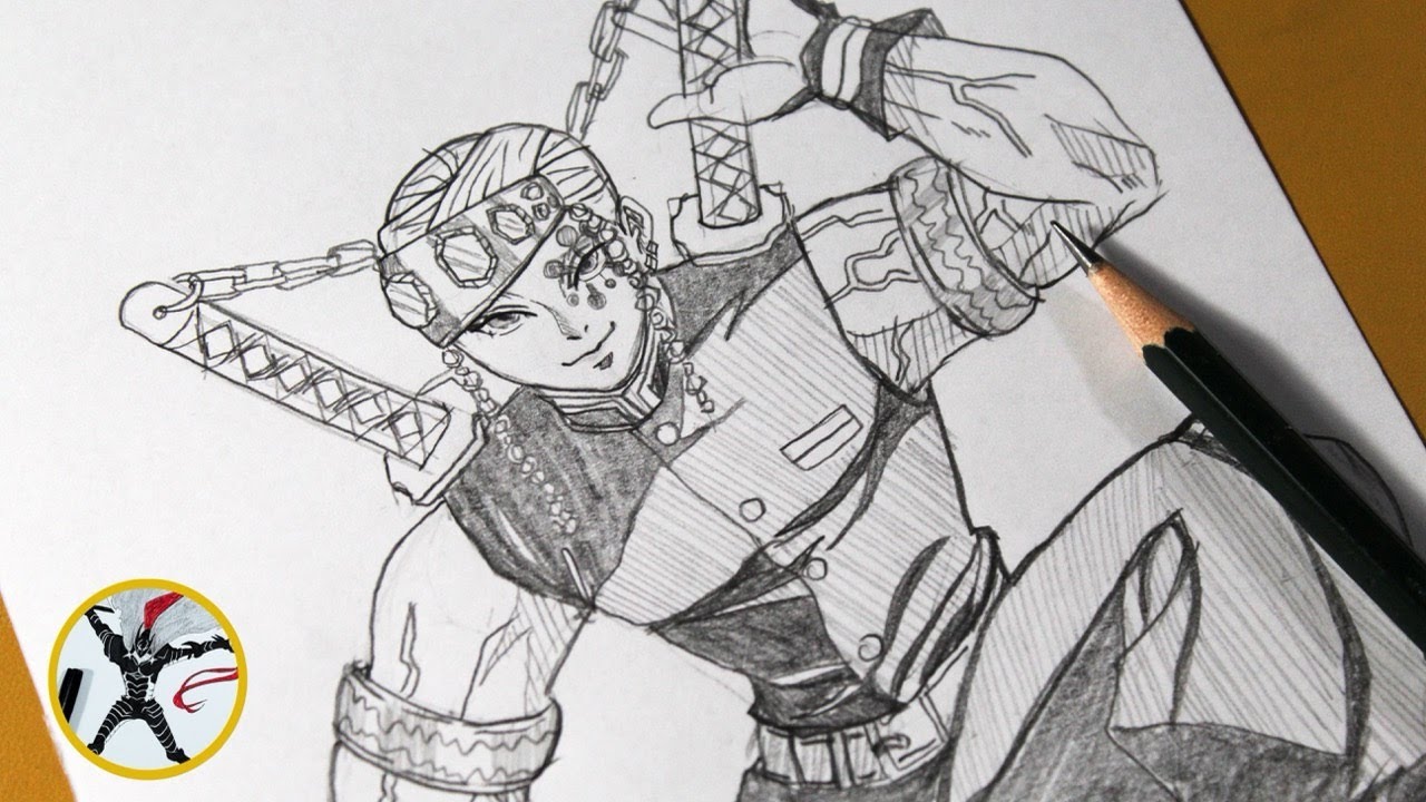How to Draw Tengen Uzui Full Body Step by Step – Easy Full Body Anime Tutorial