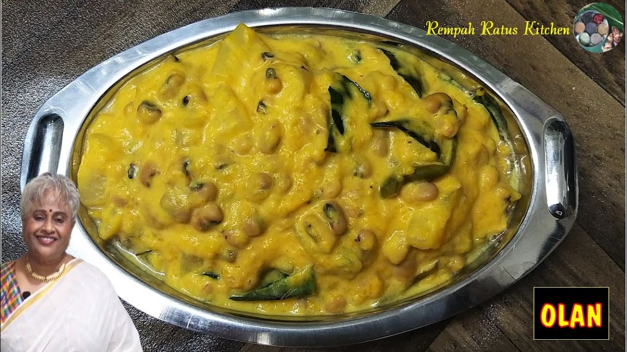 Onam Series in English | Olan for Onam | Winter Melon Pumpkin and Black Eyed Peas in Coconut Milk
