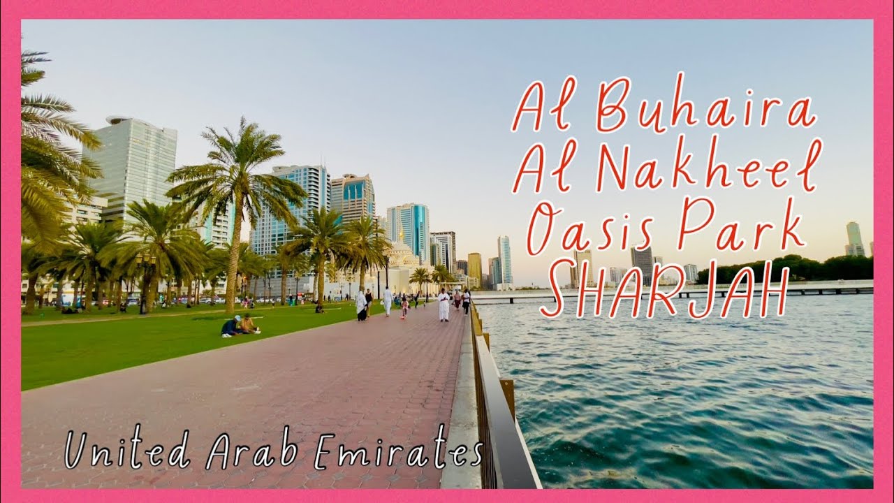 Relaxing sunset Al Buhaira waterfront SHARJAH #sharjah #albuhaira #dubai #sunset