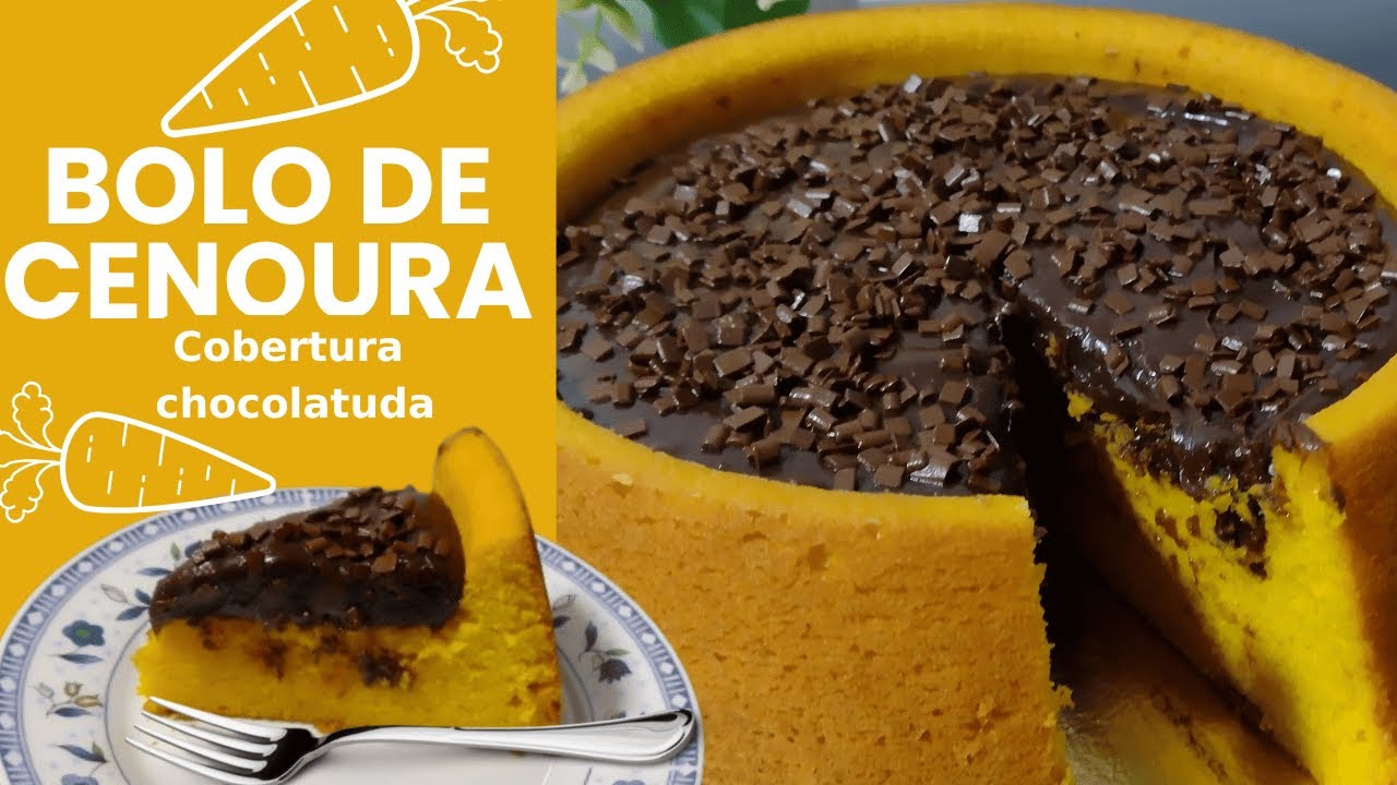 Bolo de cenoura com cobertura de chocolate