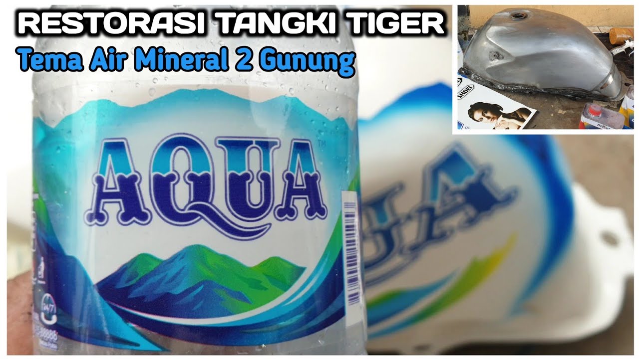 TAMPIL BEDA ! Restorasi tangki motor dengan tema air mineral , Cara menempelkan water slide decal