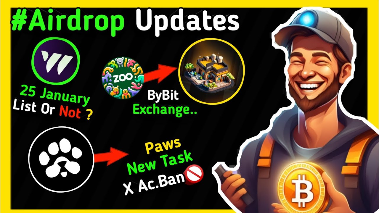 Zoo ByBit Listing And Mining End 8 days, Paws Task, W coin 25 January Listing or Not Confirmation
