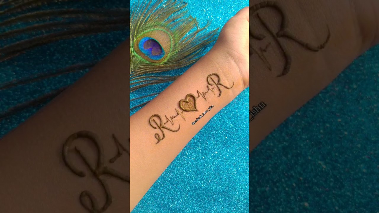 R❤️R couple letter mehndi tattoo ✨ #youtubeshorts #shorts #henna