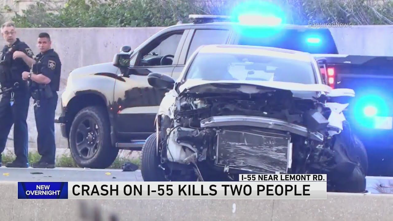 2 people killed in 3-vehicle crash, all NB lanes of I-55 closed in southwest suburban Lemont early S