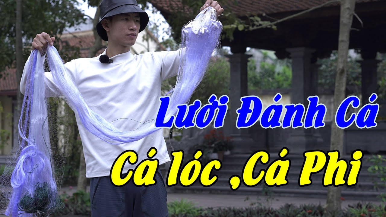 Lưới Đ&aacute;nh C&aacute; L&oacute;c, C&aacute; Phi cho b&agrave; con miền t&acirc;y | Cao 2m x 90m x 5cm sợi 0.12 || luoi danh ca a trung