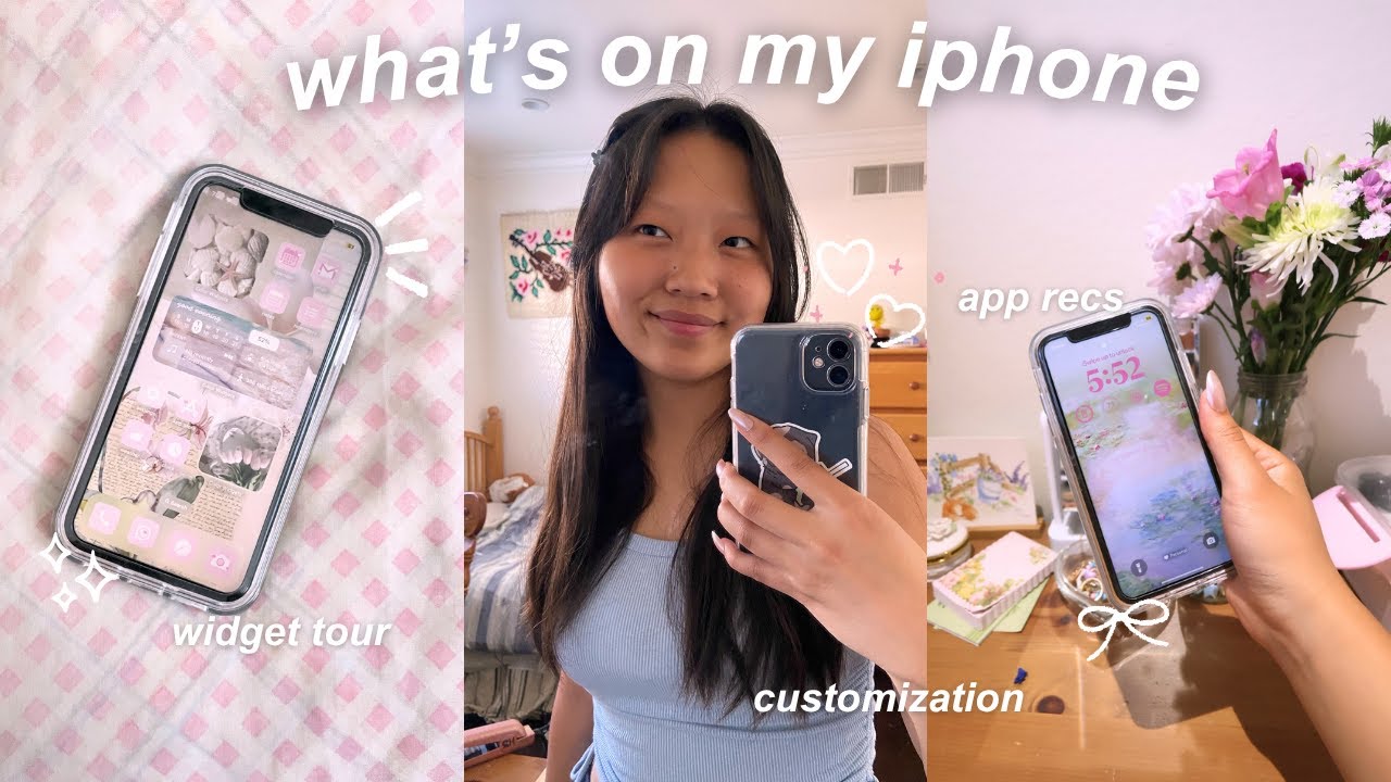 WHAT’S ON MY IPHONE 💖 widget tour, iOS 18, app recs, aesthetic customization
