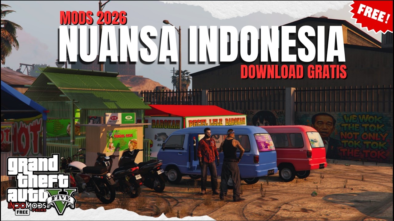 Download Gratis dan Langsung Main GTA V Indonesia 2026 , Mods Lengkap Nuansa Indonesia