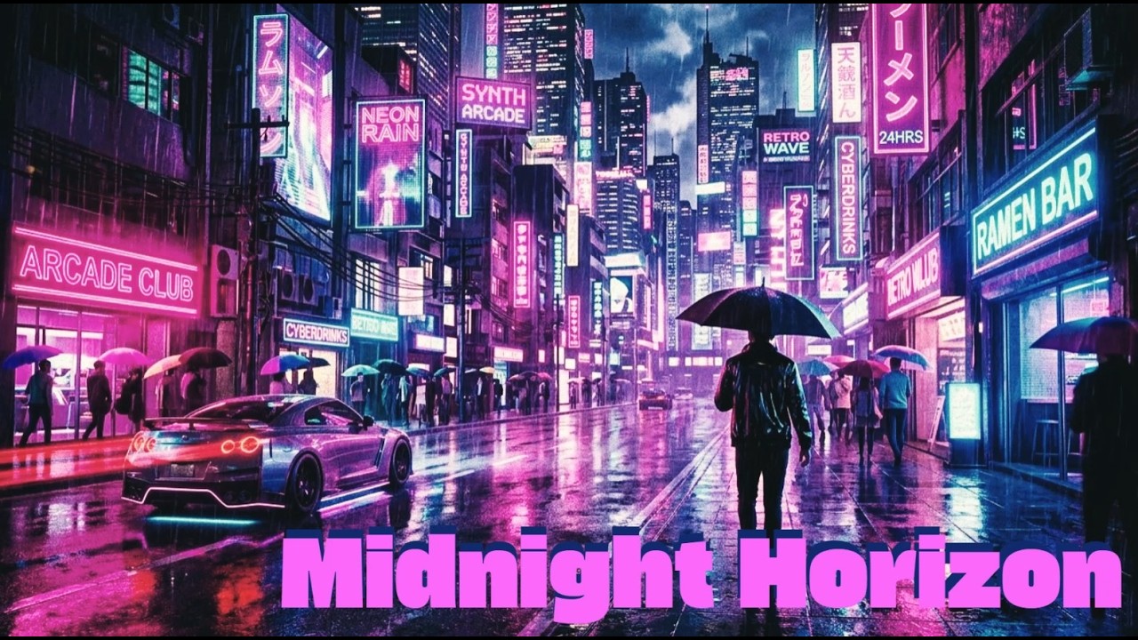 midnight horizon - Honix [synthwave music]
