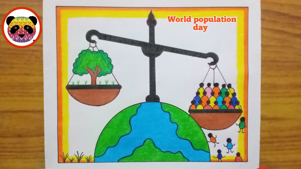 World population day drawing easy step by step /world population day poster/population day drawing