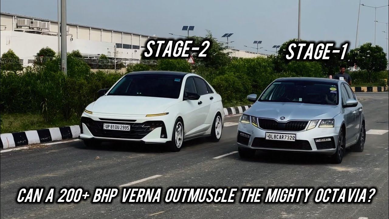 STAGE-2 Verna Turbo vs STAGE-1 Skoda Octavia: DRAG RACE