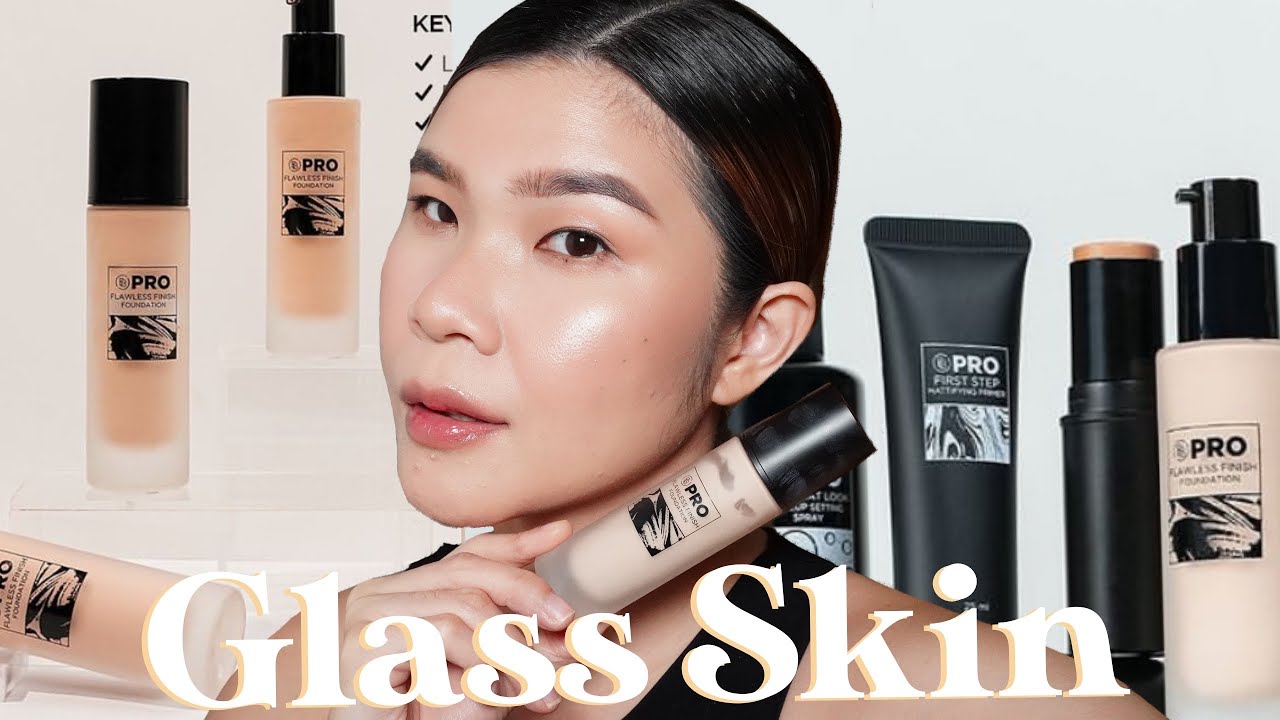 GLASS SKIN | KOREAN SKIN MAKEUP | FEAT EB PRO FLAWLESS FOUNDATION | FULL FACE EVERBILENA | TRY ON
