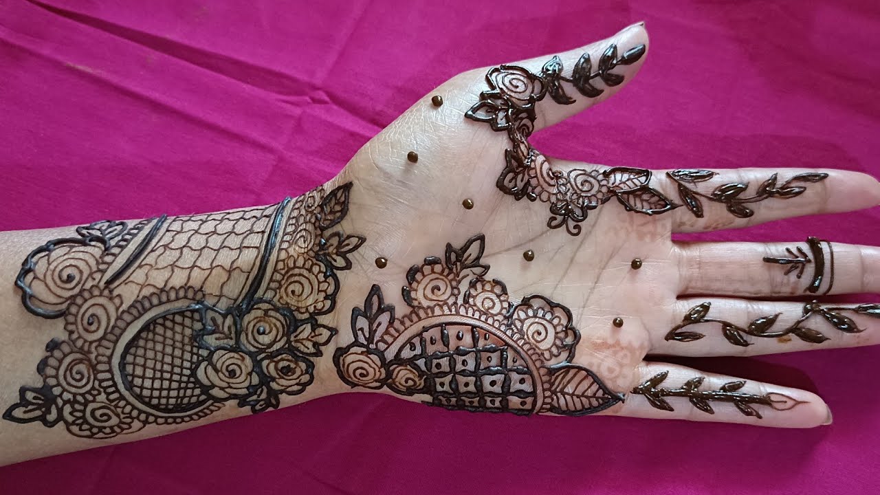 Mehandi Design For Front Hand| Simple and Easy Beautiful Mehandi Design #mehndi #trending 