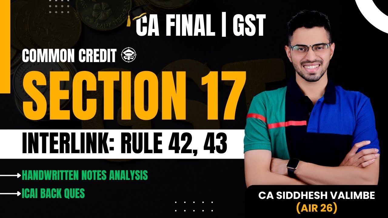 GST Common Credit Apportionment | Section 17 + Rule 42, 43 Detailed Analysis | Handwritten Notes