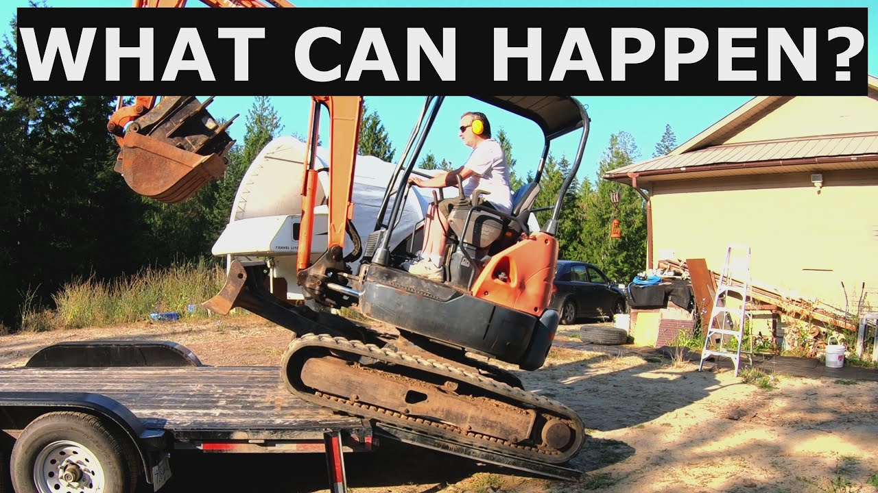 How to Safely load Mini Excavator, Skid steer, or Tractor on a trailer.