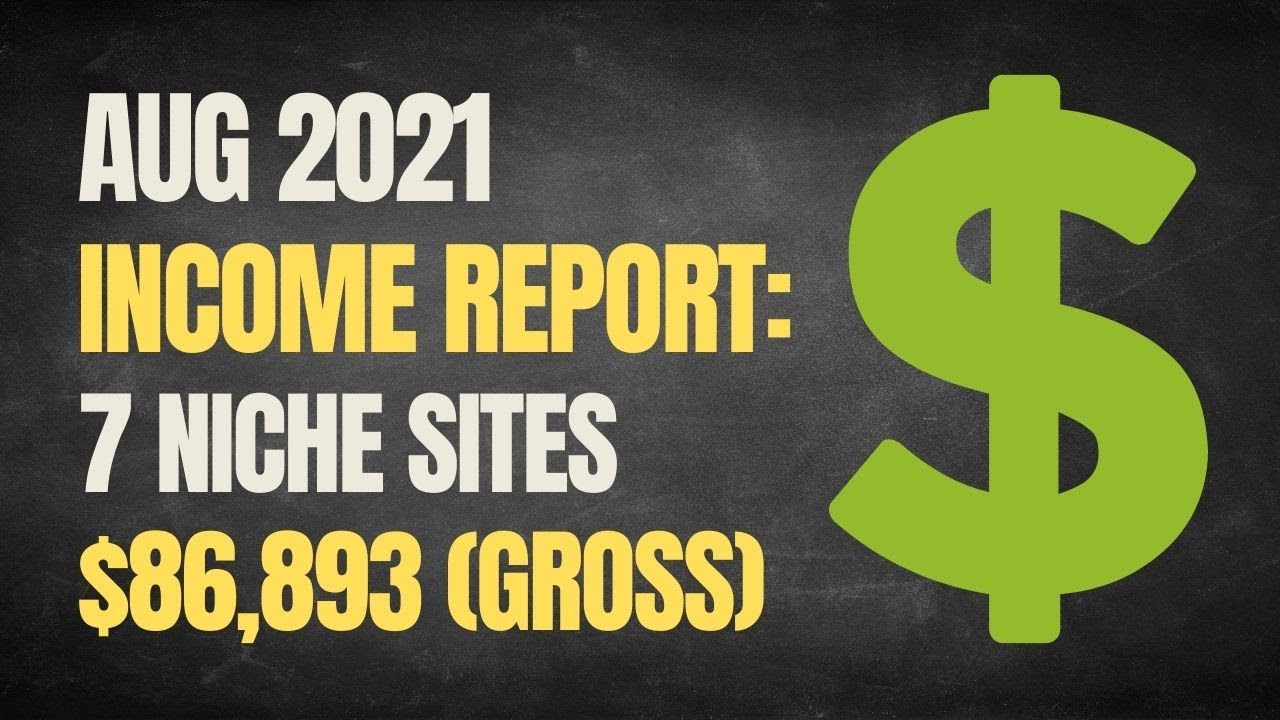 Niche Site Portfolio Income Report for August 2021