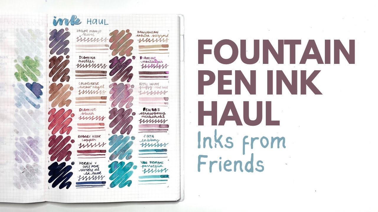 FOUNTAIN PEN INK HAUL // Inks from friends // Sailor, Diamine, Vinta, Van Diemans #fountainpenink