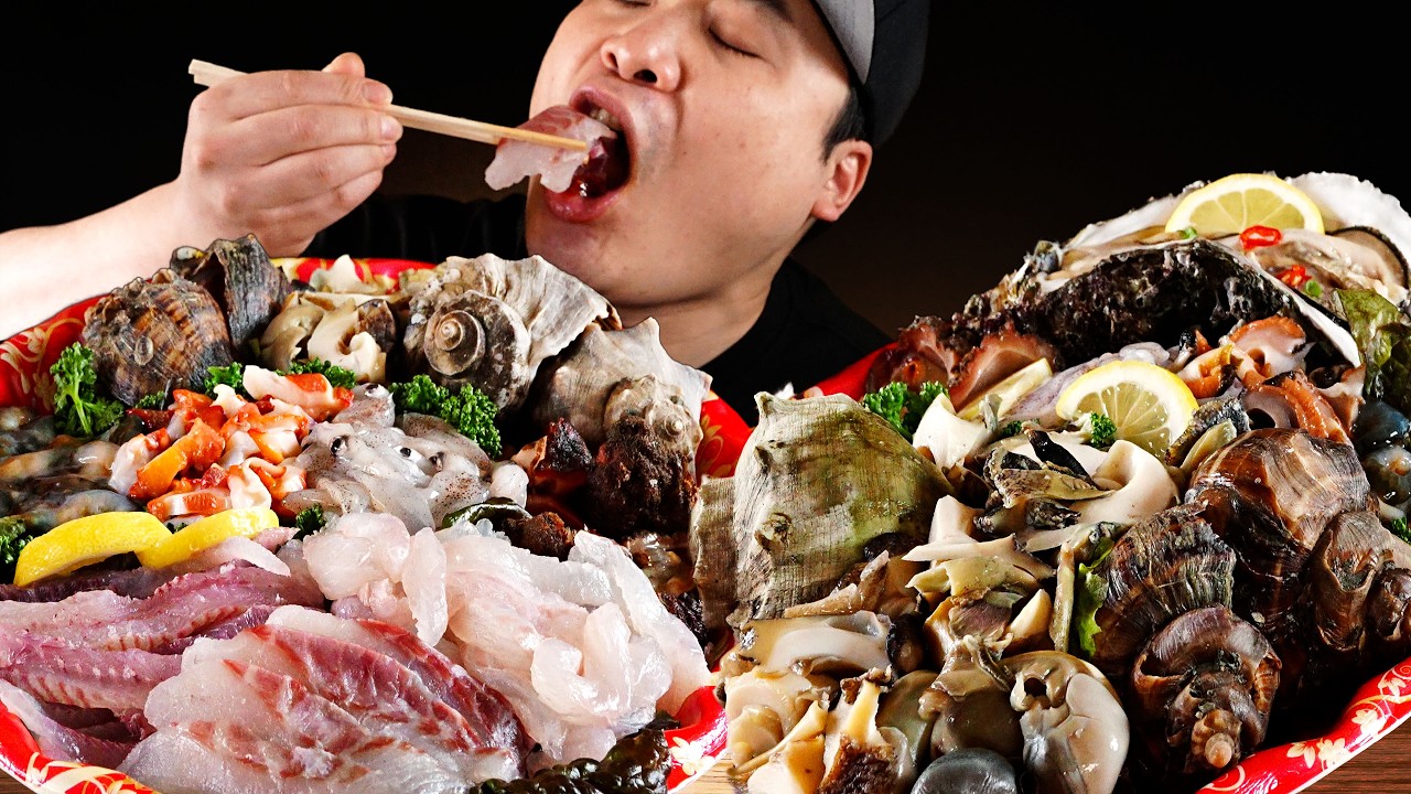 여러가지 해산물은 한번에 즐기는 해물모듬 먹방~!! various seafood