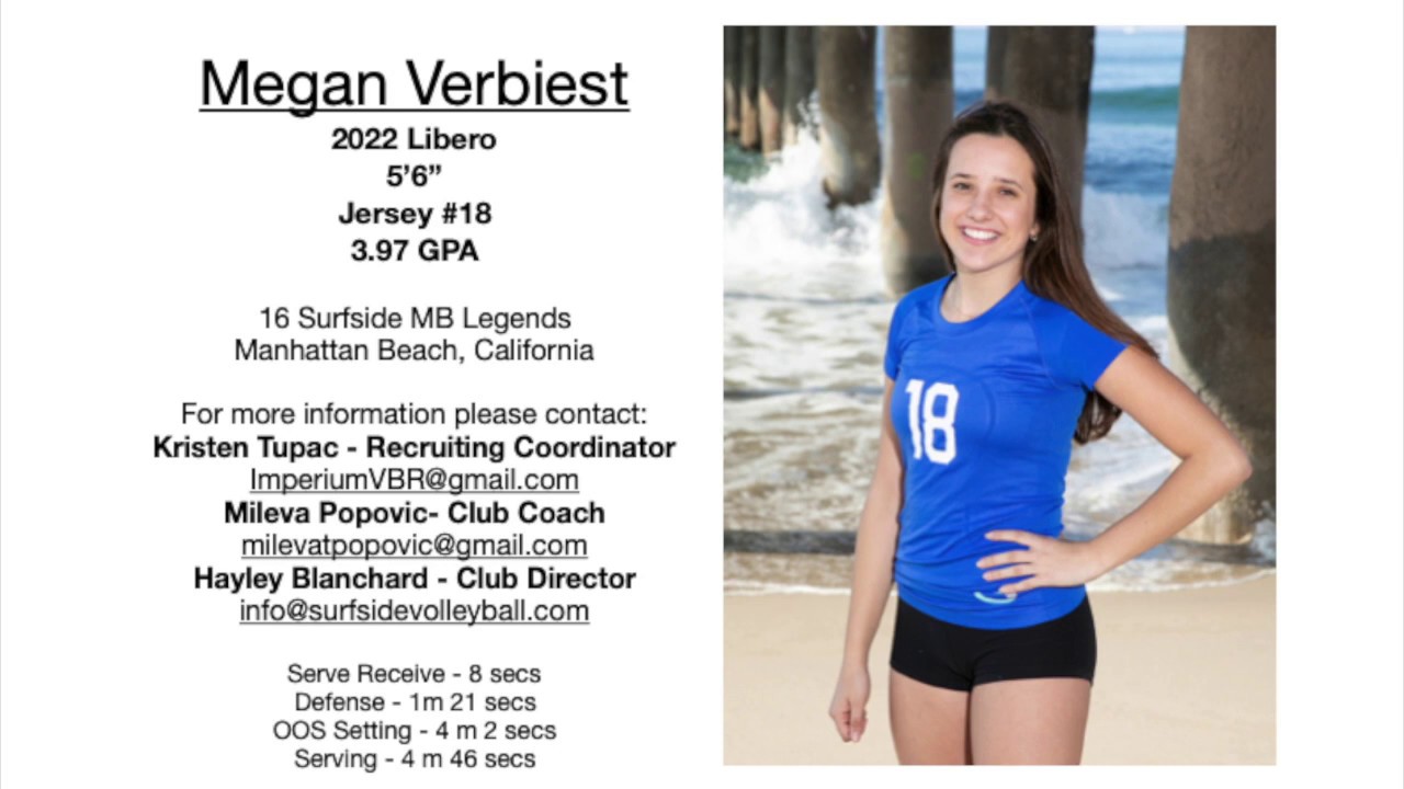 Megan Verbiest 2022 Libero Triple Crown Highlights