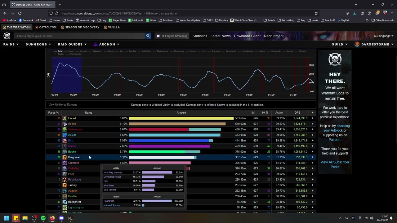 How to Navigate Warcraft Logs to look at defensive uses