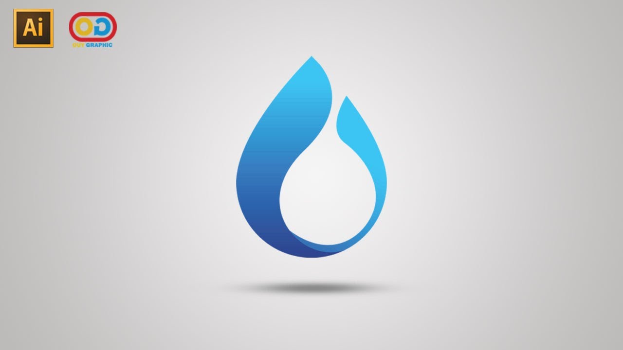 Illustrator Tutorials || Create water drop logo design