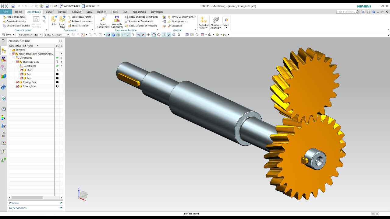 Request: Siemens PLM NX - Gear Modeling in Assembly