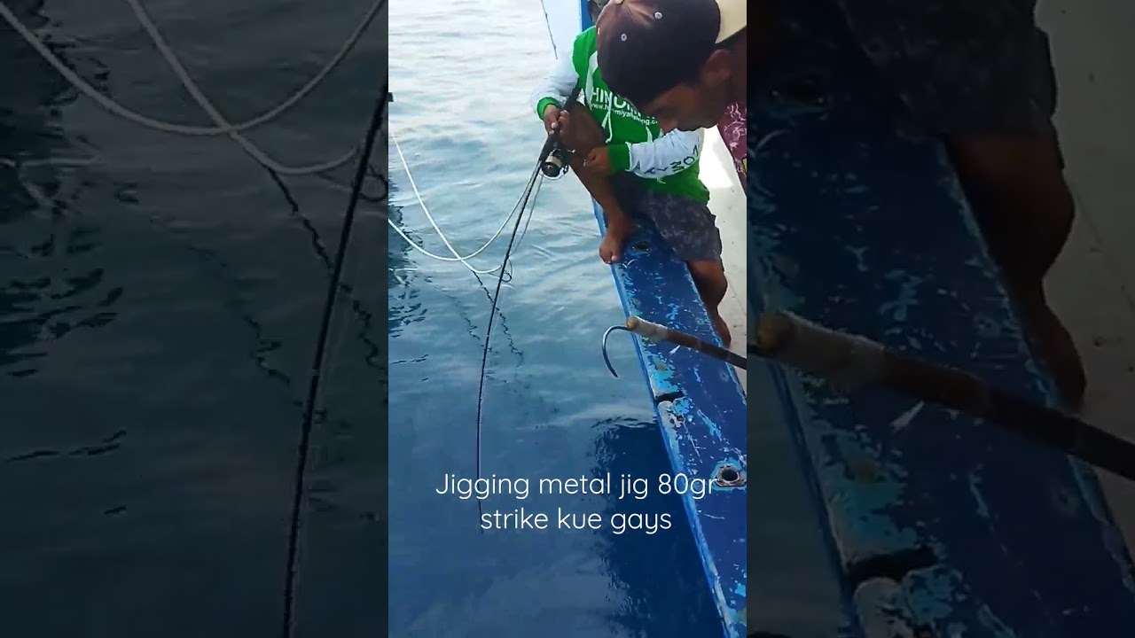 MANCING teknik jigging dengan metal jig 80gr strike kue.. 