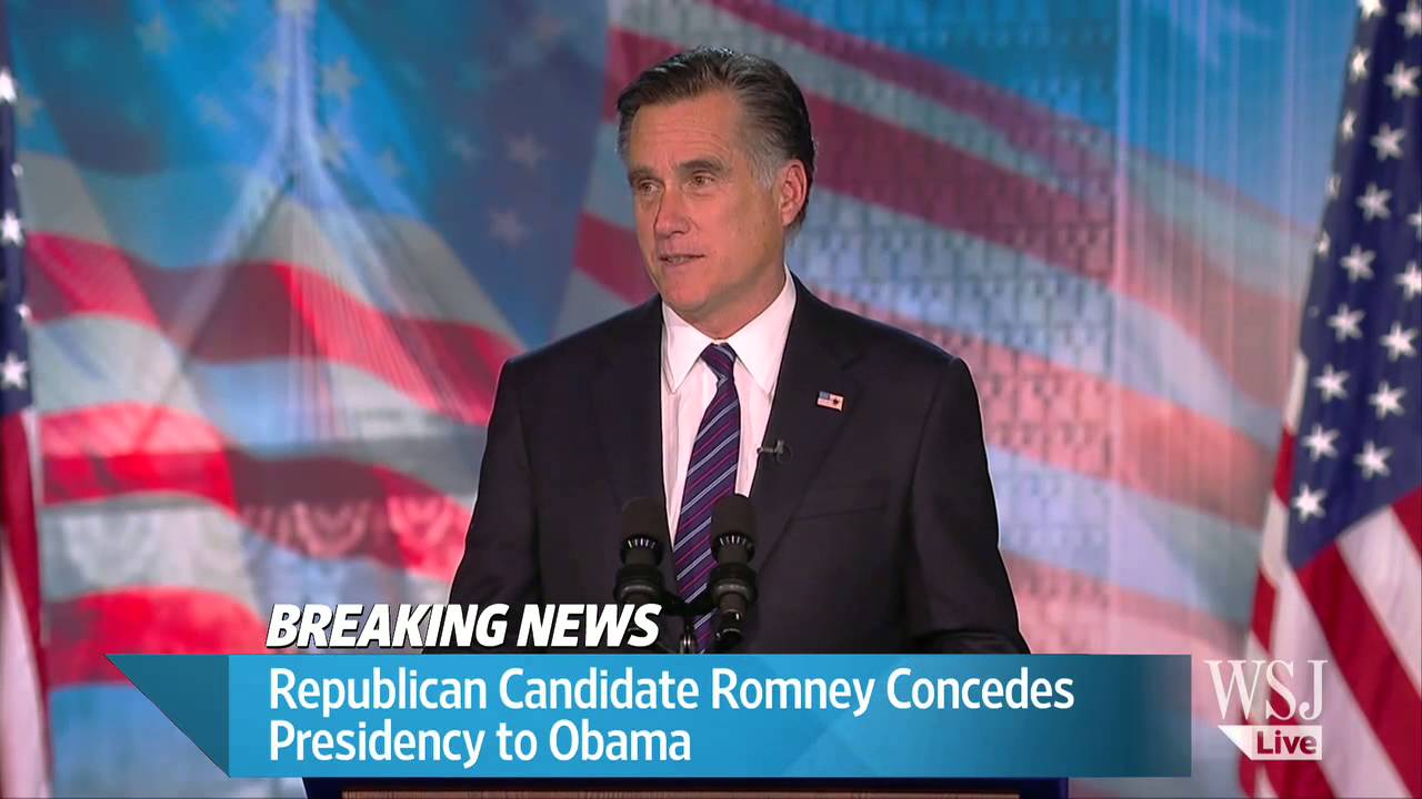 Romney Concession Speech - Romney Concedes After Hard-Fought Campaign - Election 2012
