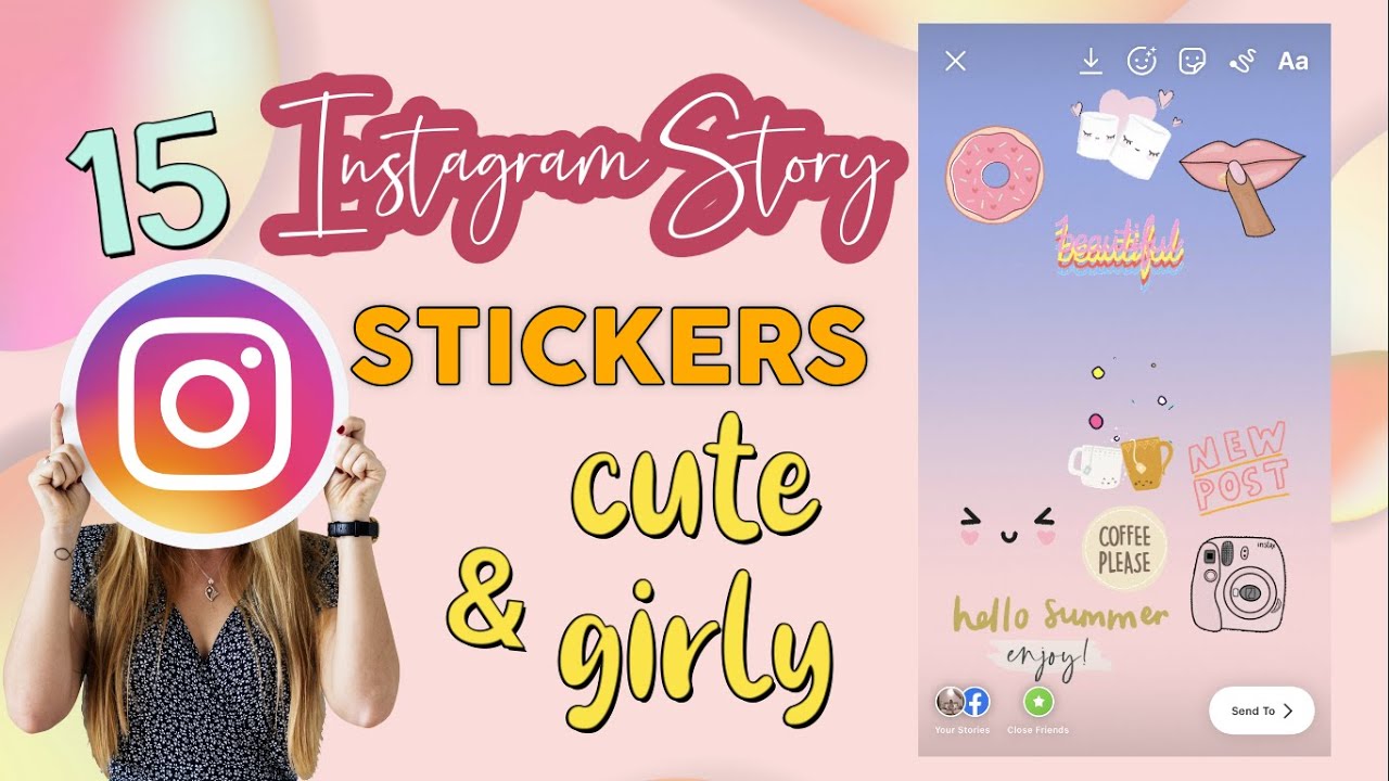 15 INSTAGRAM STORY STICKERS - Cute & Girly IG Stickers Story Part 2