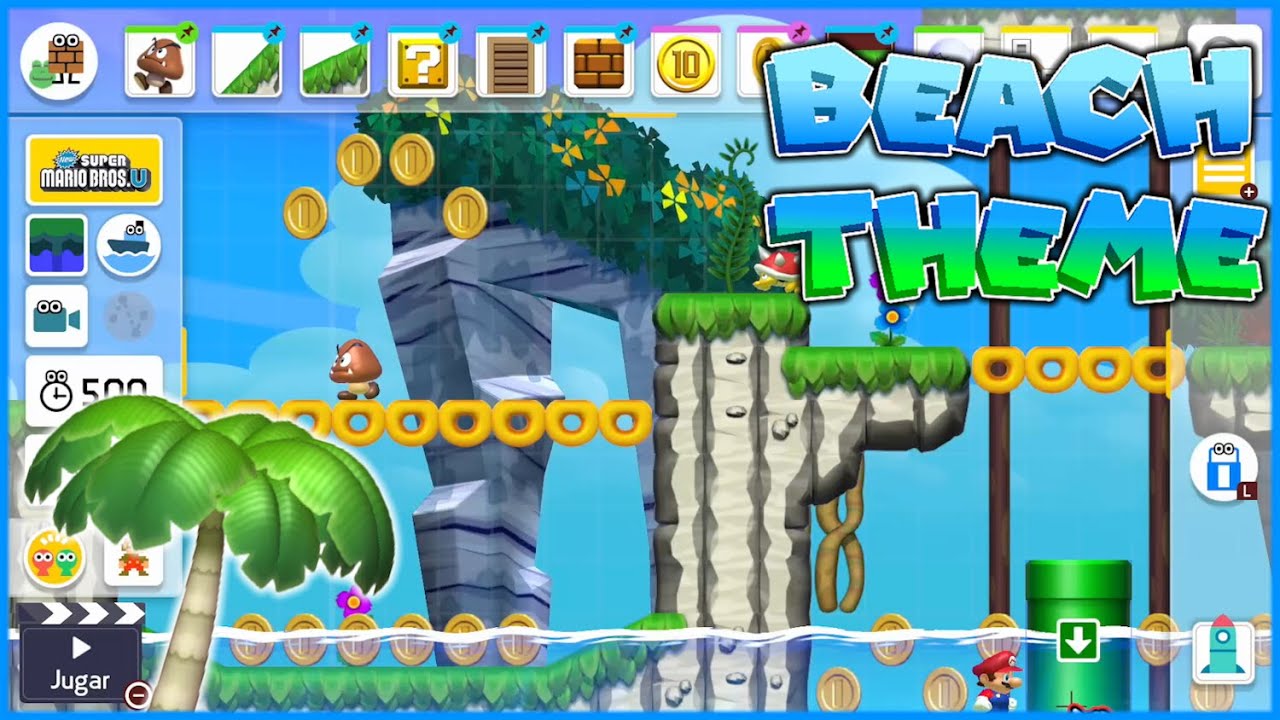 NSMBU Beach Theme in Super Mario Maker 2 (+ Extra Addition)