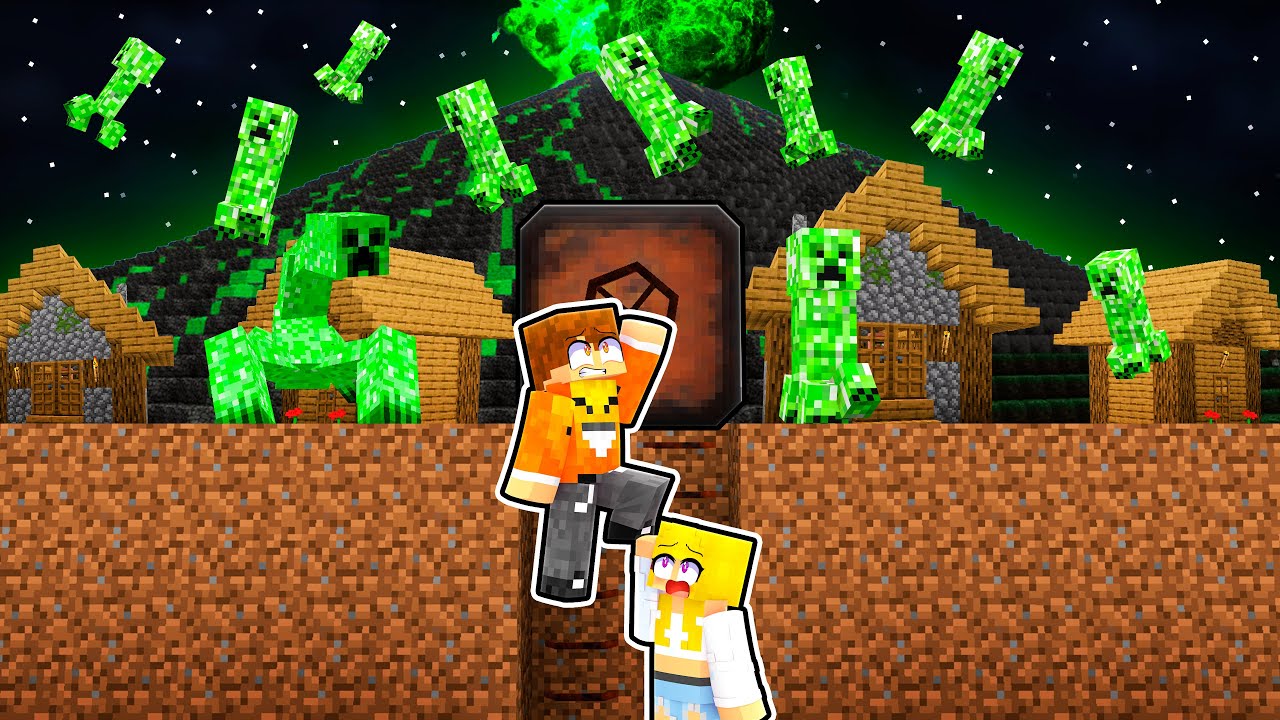 WYBUCH WULKANU CREEPER vs BUNKIER w Minecraft!