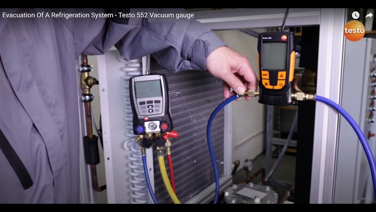 Testo 552 Digital Vacuum Gauge (Bluetooth) Application Video: Evacuation Of A Refrigeration System